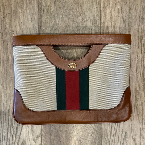 Gucci Brown and Beige Shoulder Bag - Picture 1 of 7